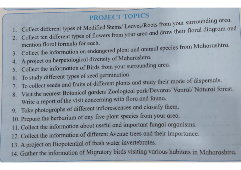 Biology Xii Science Project Topics PDF
