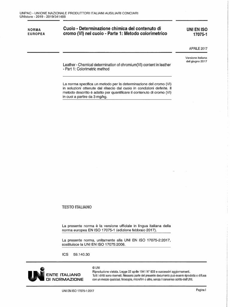 Uni en Iso 17075-1 - 2017 | PDF