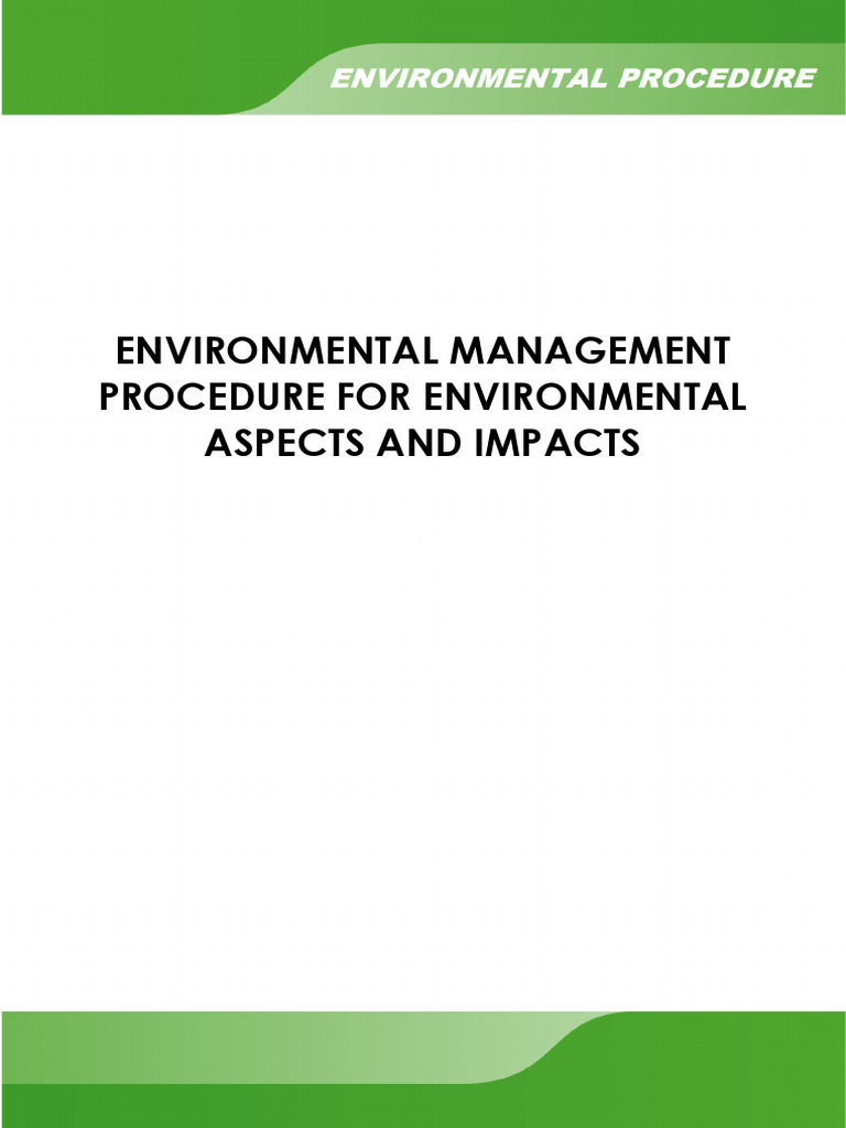 Environmental Aspects and Impacts Procedure | PDF | Risk | Risk Management