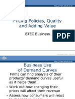 Pricing Policies, Quality and Adding Value: BTEC Business