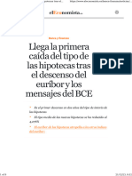 Llega La Primera Caída Del Tipo de Las Hipotecas Tras El Descenso Del Euríbor y Los Mensajes Del BCE