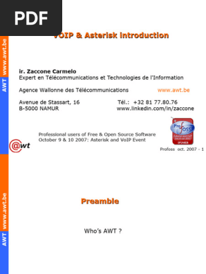 Profoss 20071010 ToIP PDF Session Initiation Protocol Voice  