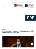 Dewan Negara Approves Labuan-Related Bills Under Finance Ministry