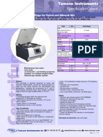 Specification Sheet: Centrifuge For Petrol and Mineral Oils