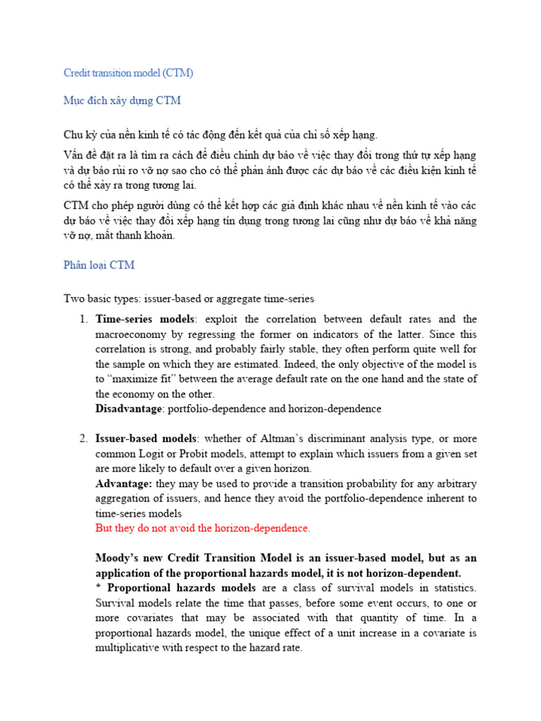 (Moody's) Credit Transition Model | PDF