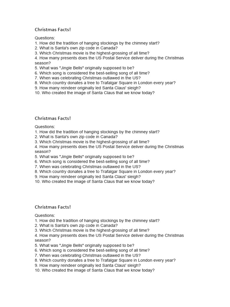 Christmas Facts | PDF