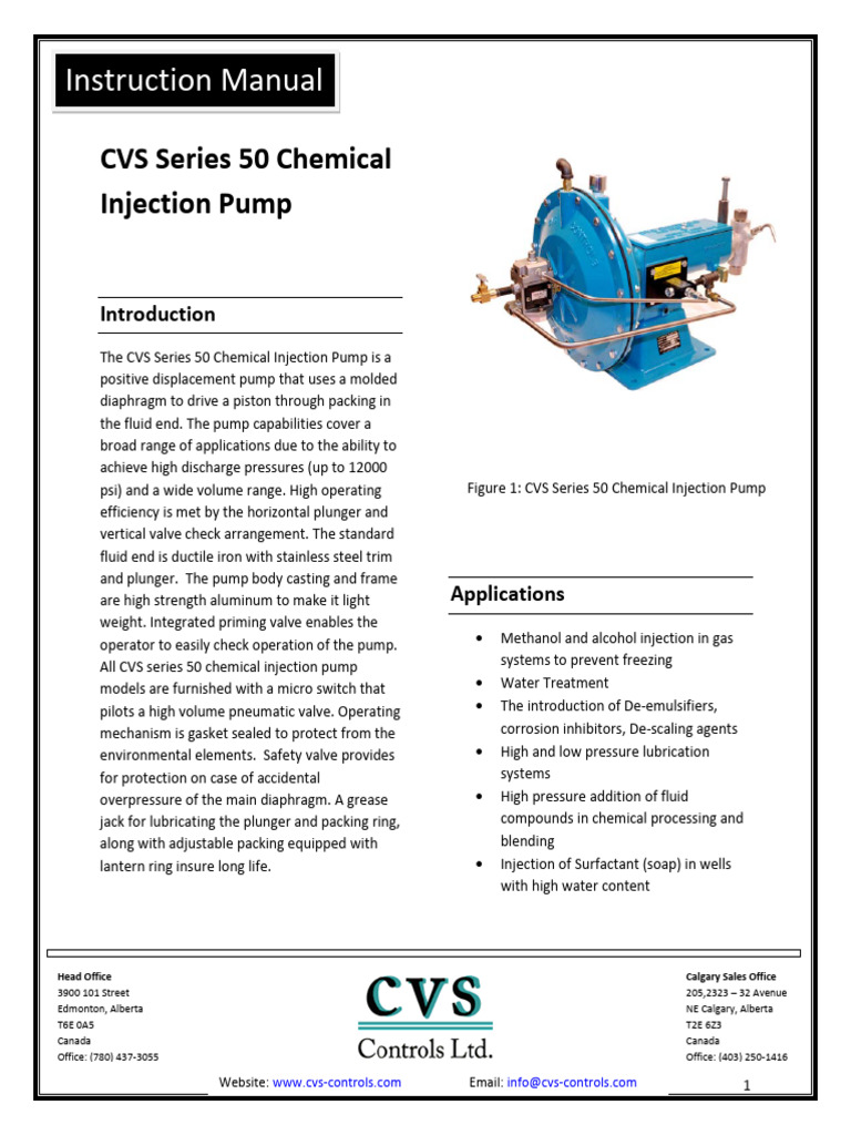 CVS Series 50 Chemical Pump Manual | PDF | Valve | Pump