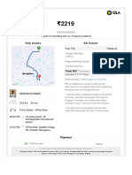 BLR Airport To Home Taxi Bill