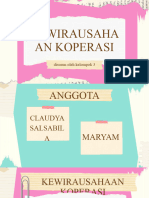 Kewirausaha An Koperasi: Disusun Oleh Kelompok 3