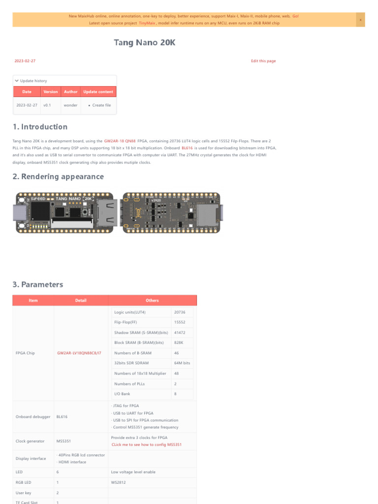 Carte De Développement FPGA Tang Nano 9K Compatible GW1NR-9 On