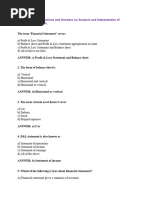 CPD-I (Paper-I) MCQ - Analysis and Interpretation of Financial Statements