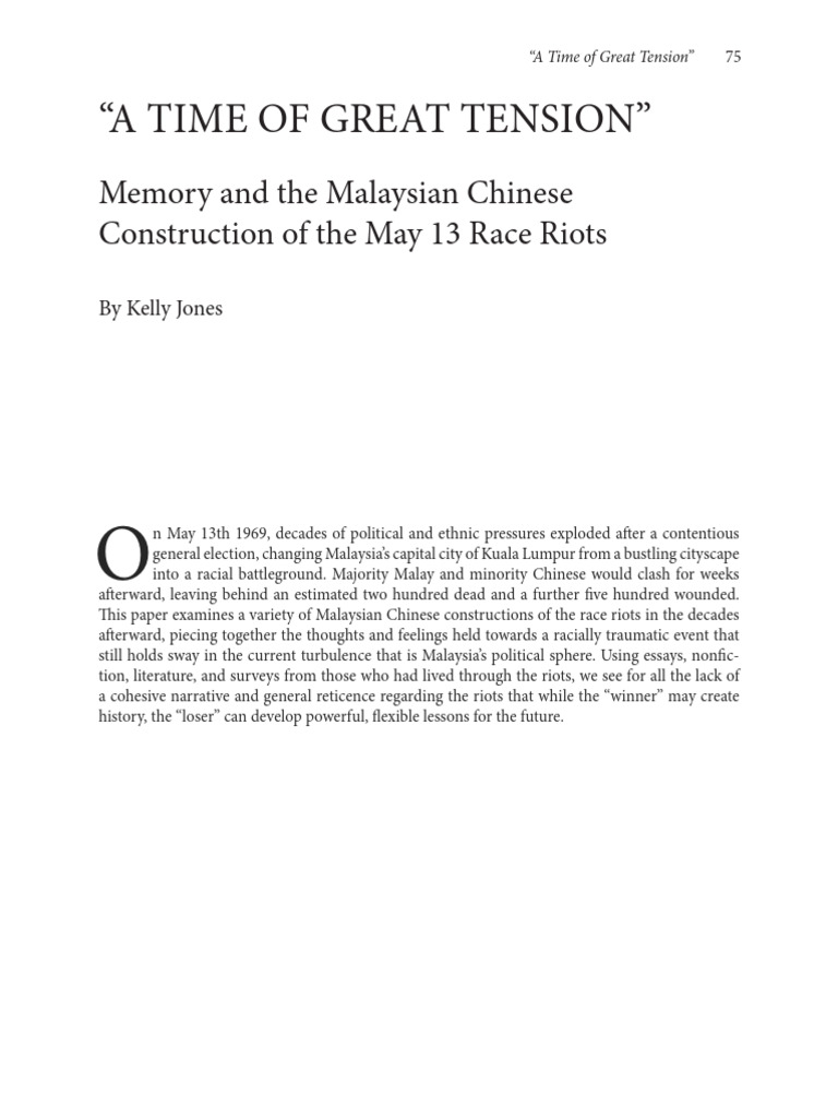Malaysian Chinese Perspectives on May 13 Riots | PDF | Malaysia | Singapore