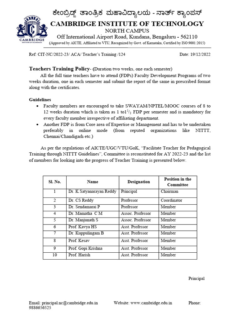 Teachers Training PDF