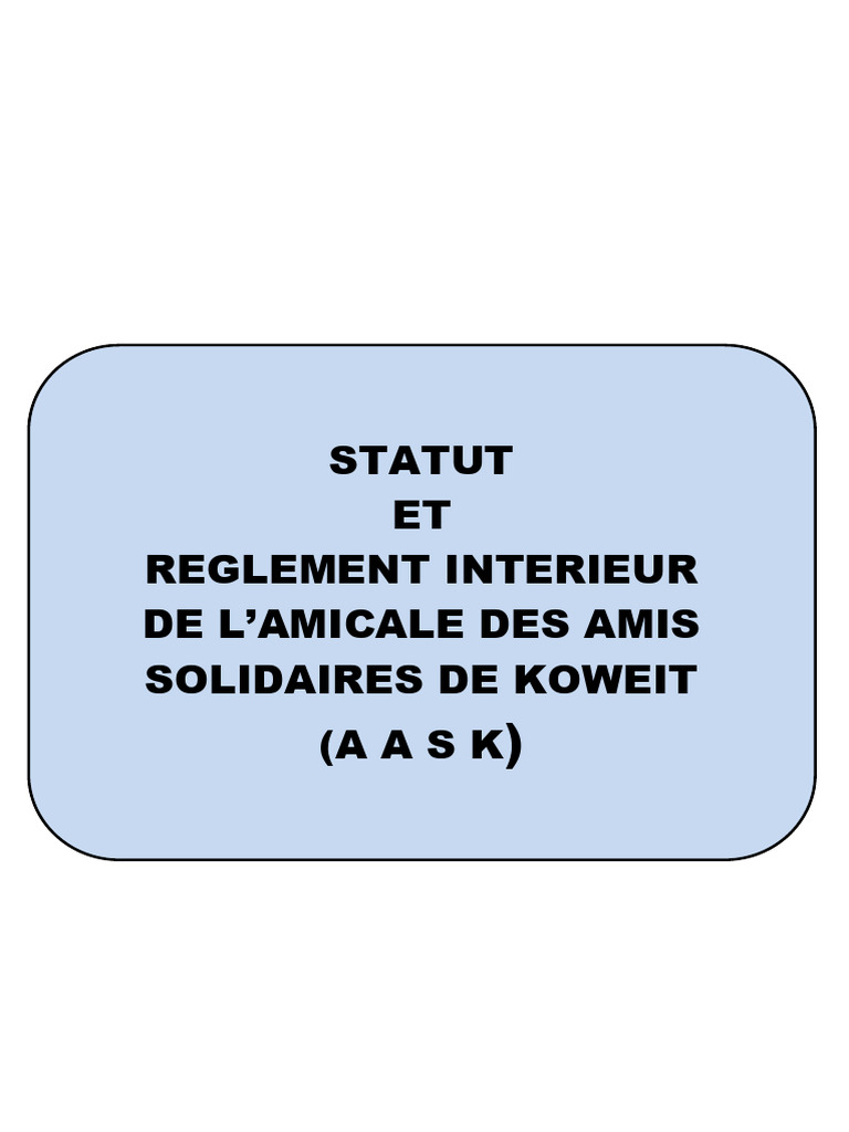Statut Reglement Interieur Aask 2023 | PDF | Vote | Assemblée générale ...