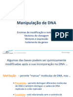 Manipulação de DNA: Enzimas de Modificação e Restrição Vectores de Clonagem Vectores e Expressão Isolamento de Genes