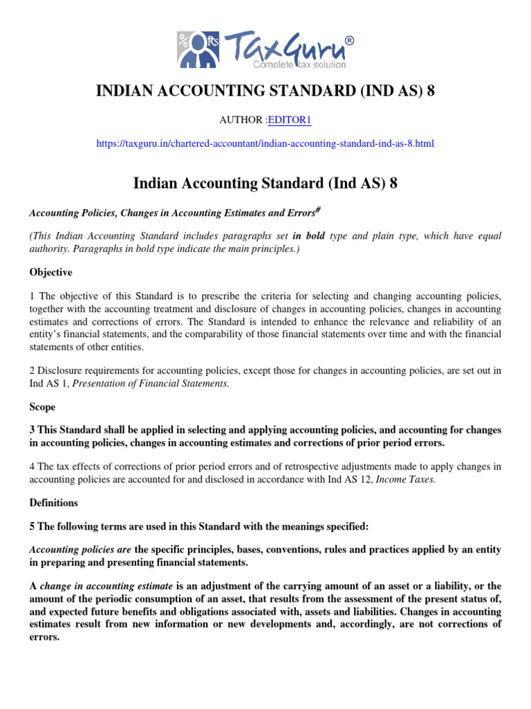 Evaluation of Ind AS 8 on Intangibles | PDF | Financial Statement ...