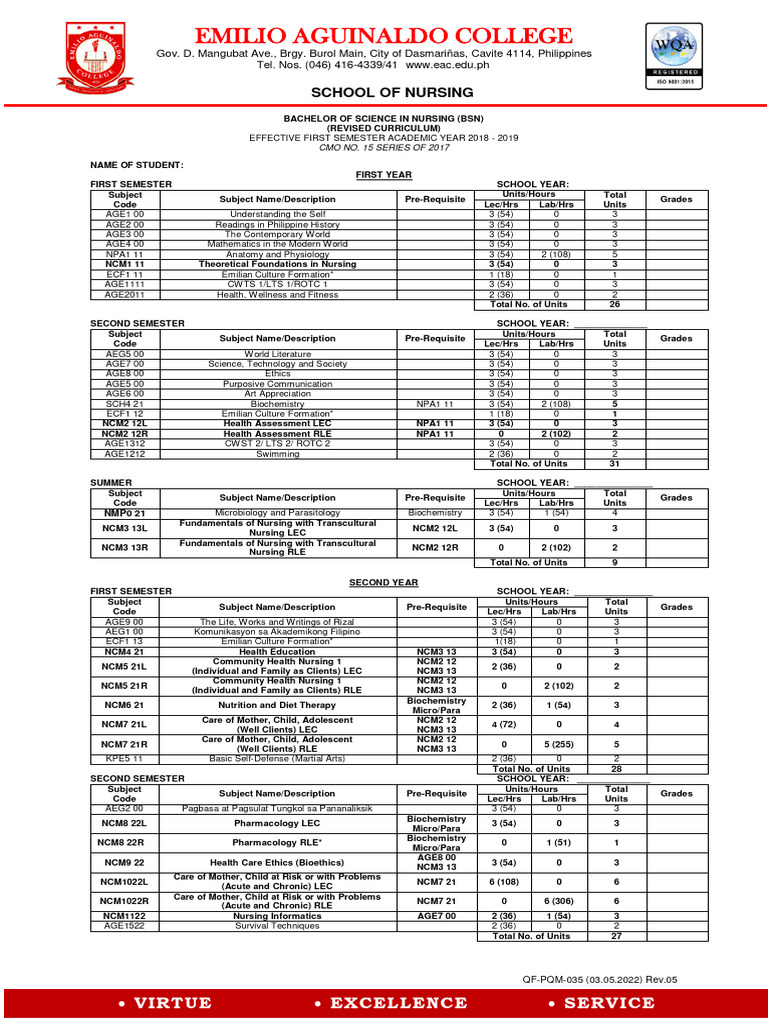 Bsn Curriculum Template Pdf Nursing Chronic Condition