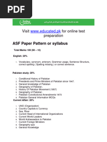 ASF Paper Pattern or Syllabus