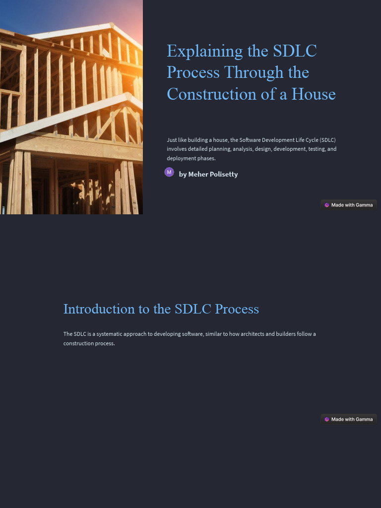 Explaining The SDLC Process Through The Construction of A House | PDF