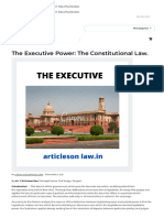 The Executive Power - The Constitutional Law. - ARTICLES On LAW