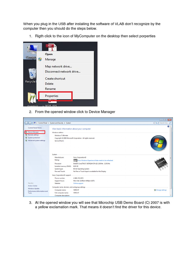 How to install usb driver for vlab pdf