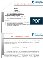 Time Solution of The State Space Equation