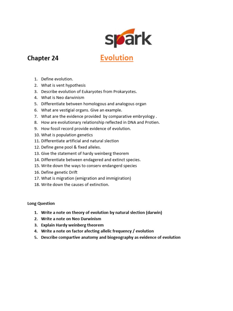 Evolution Study Guide | PDF | Science & Mathematics