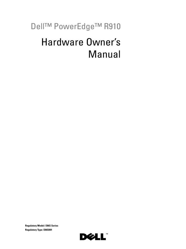 Dell PowerEdge R910 Hardware Owners Manual | PDF | Ip Address | I Pv6