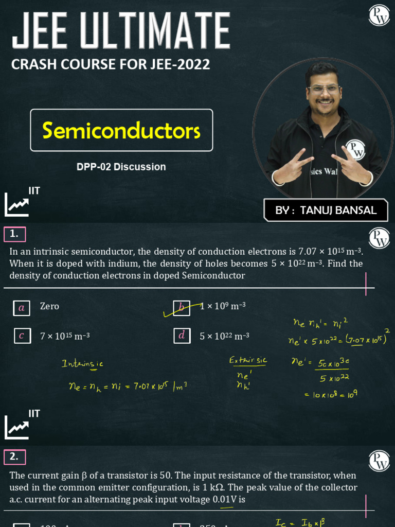 Semiconductor Concepts for JEE 2022 | PDF | Electronic Circuits | Logic ...