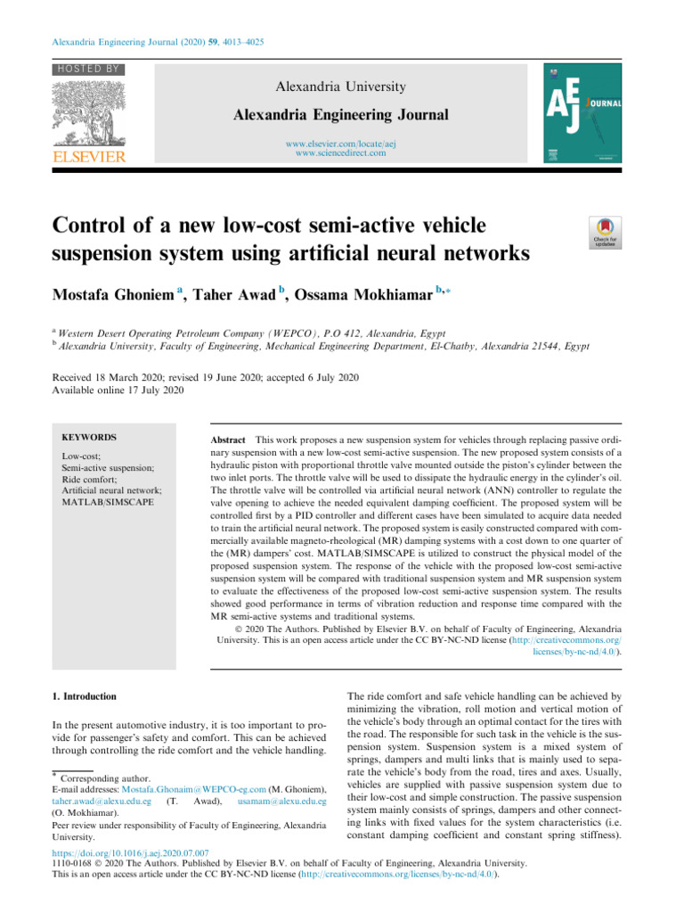 Control of A New Low-Cost Semi-Active Artificial Neural Networks | PDF ...