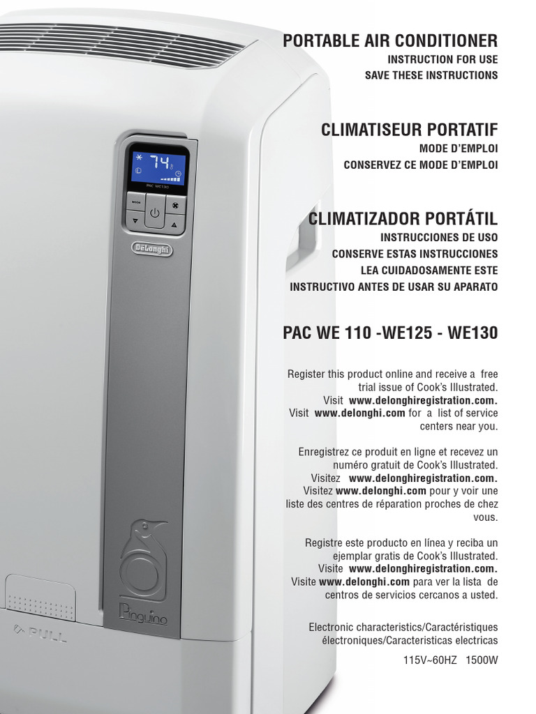 CONDIZIONATORE PORTATILE DE'LONGHI Pinguino PAC WE128ECO 12500 Btu EUR