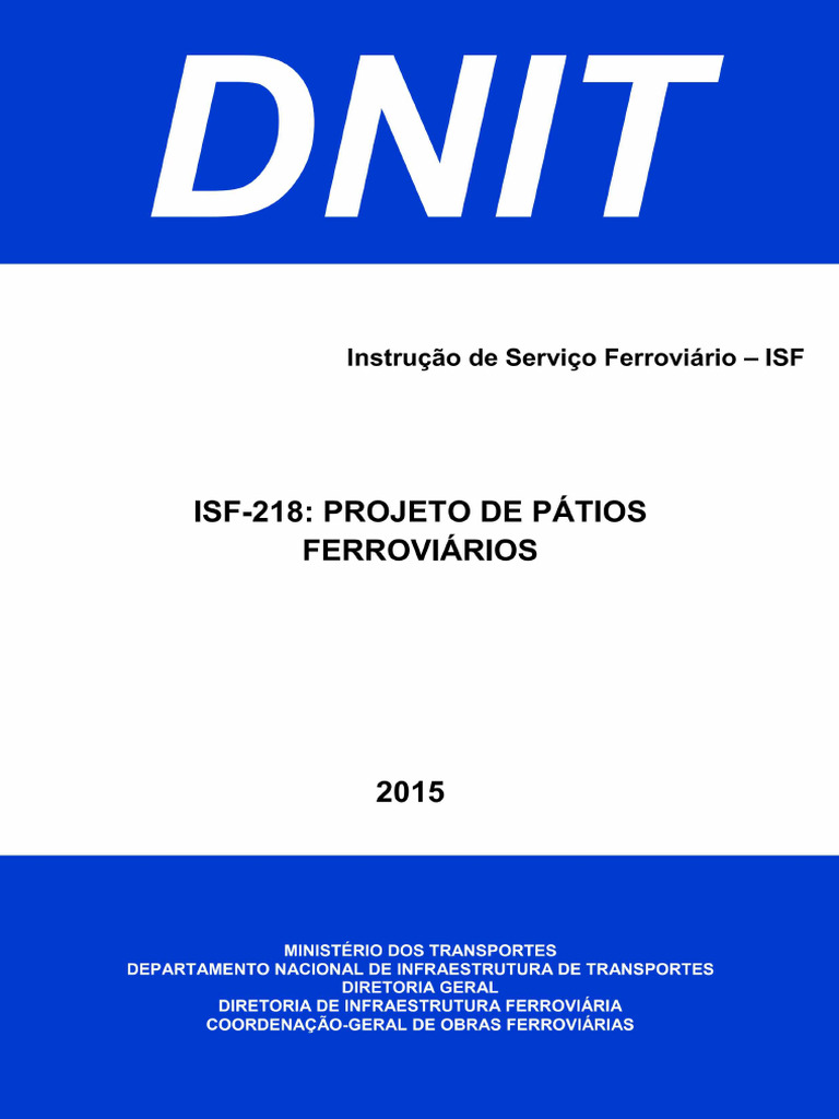 ISF-218 - Projeto de Pátios Ferroviários | PDF