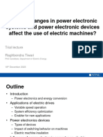 How do changes in power electronic systems and power electronic devices affect the use of electric machines