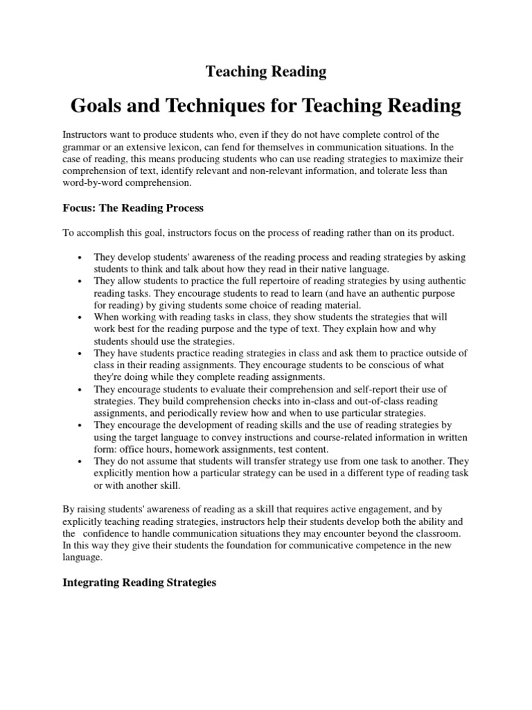 Effective Reading Strategies for Instructors | PDF | Career & Growth