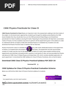 CBSE Physics Practical Class 12 Lab Manual For 2023-24 Board Exa