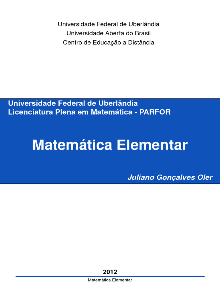 Matemática Elementar Pdf