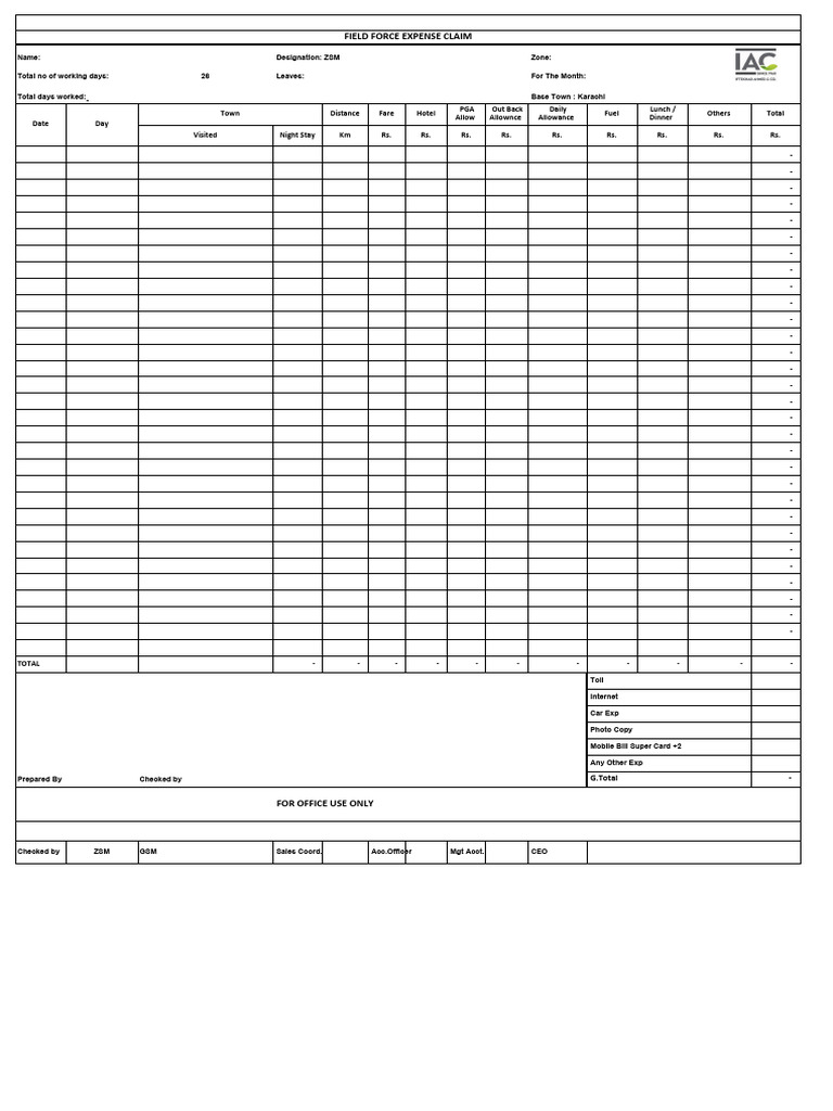 Field Force ExpenseClaim PDF