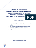 Bando Borse Di Studio Universitarie A.A 2021-2022