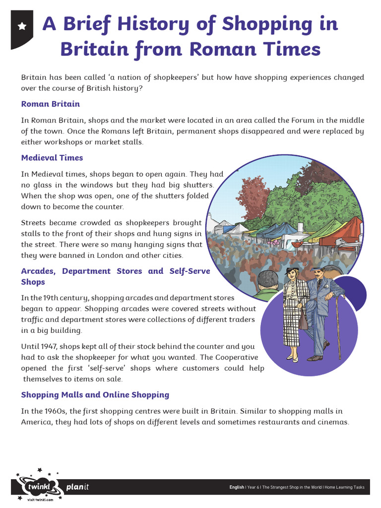 A Brief History of Shopping Comprehension | PDF | Retail | Online Shopping