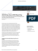 2022 Wrap-Up On ESG Reporting