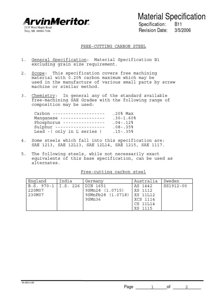 material-specification-specification-b11-revision-date-3-5-2006