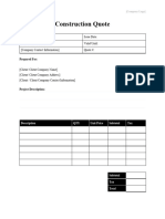 Construction Quote Template