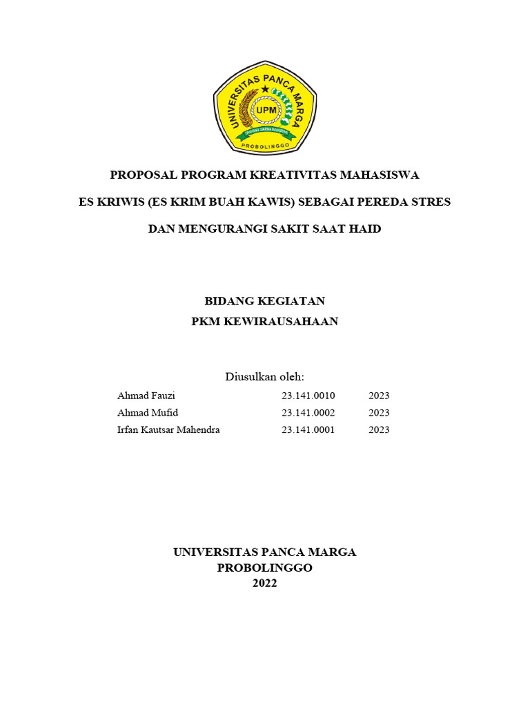 Proposal PKM Kewirausahaan | PDF | Bisnis | Kesehatan Holistik