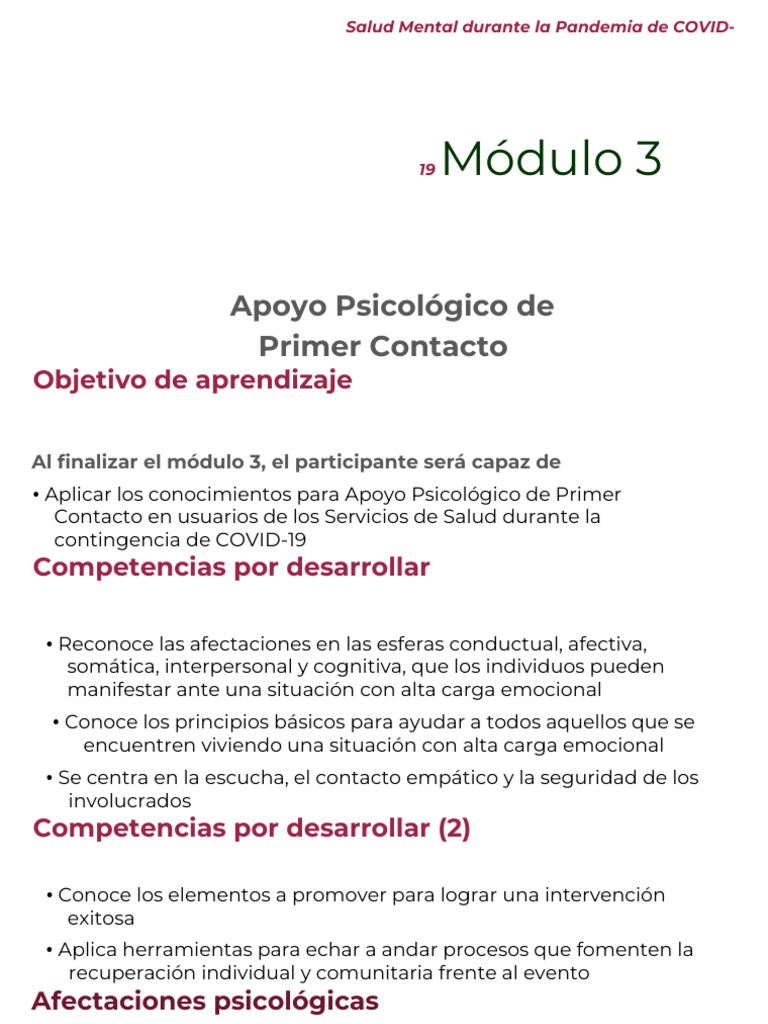 Apoyo Psicológico en Crisis COVID-19 | PDF | Sicología | Las emociones