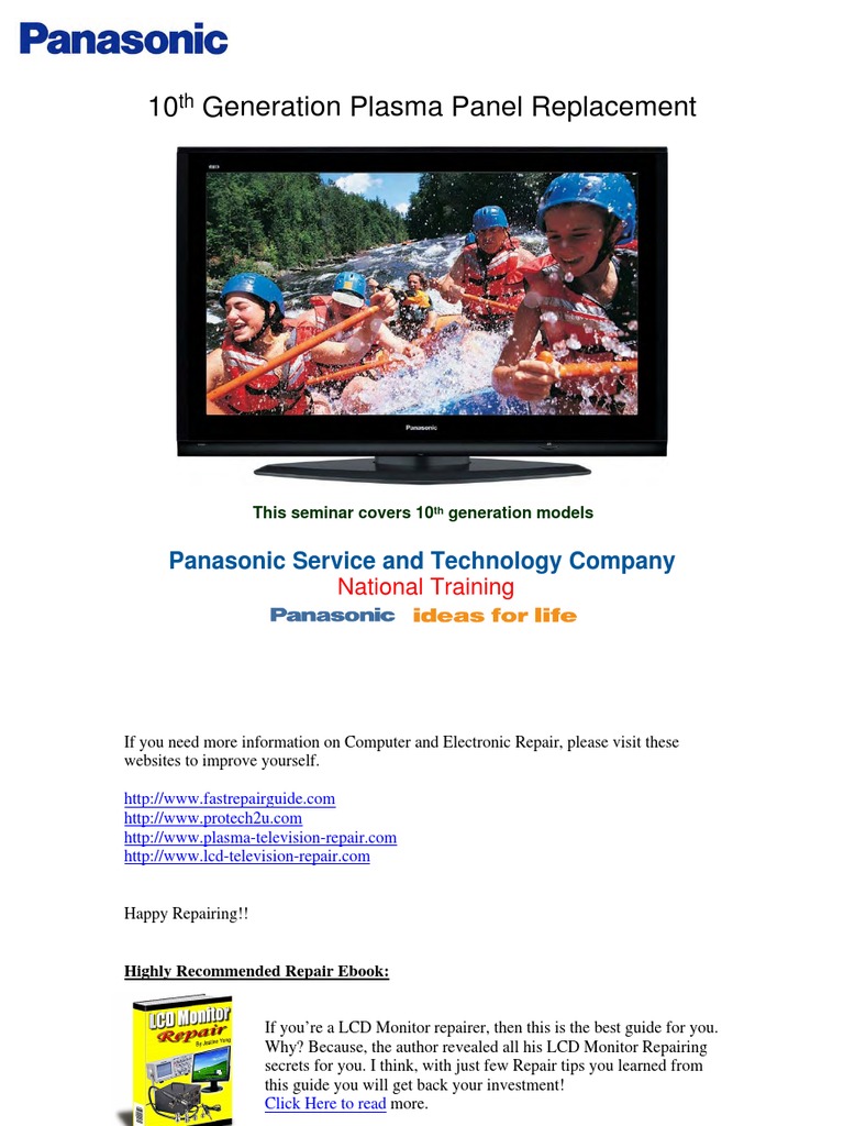 PANASONIC 10th_Gen_Plasma Tv Panel_Replacement Training Guide | Contrast  (Vision) | Electrical Connector