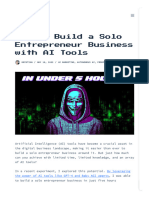 How To Build A Solo Entrepreneur Business With AI Tools