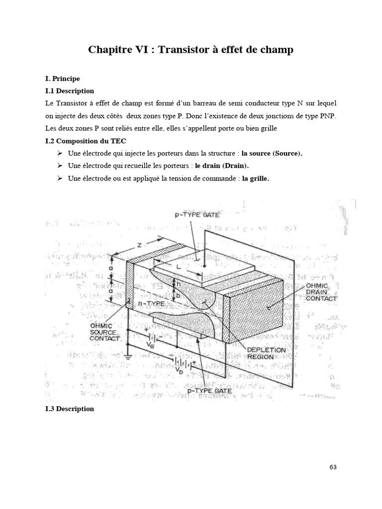 Transistor à Effet de Champ Principes et Fonctionnement PDF — free download