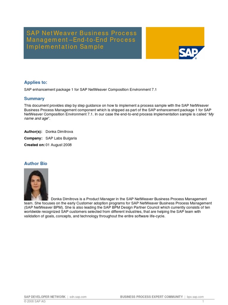 SAP NetWeaver BPM - End-To End Process Implementation | PDF | Business ...