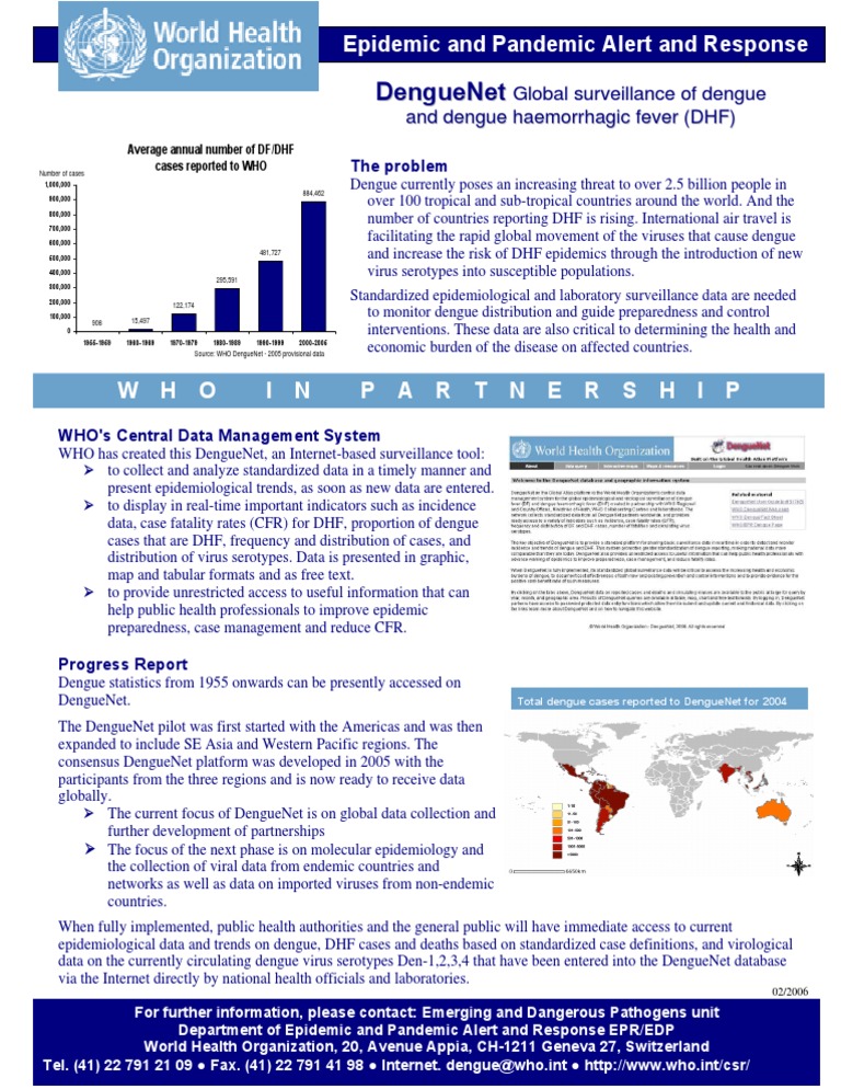 Dengue Net Flyer 2006 Pdf World Health Organization Epidemics