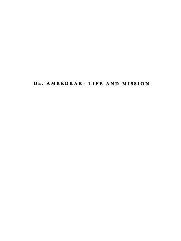 Dr Babasaheb Ambedkar Life And Mission Dhananjay Keer English Pdf